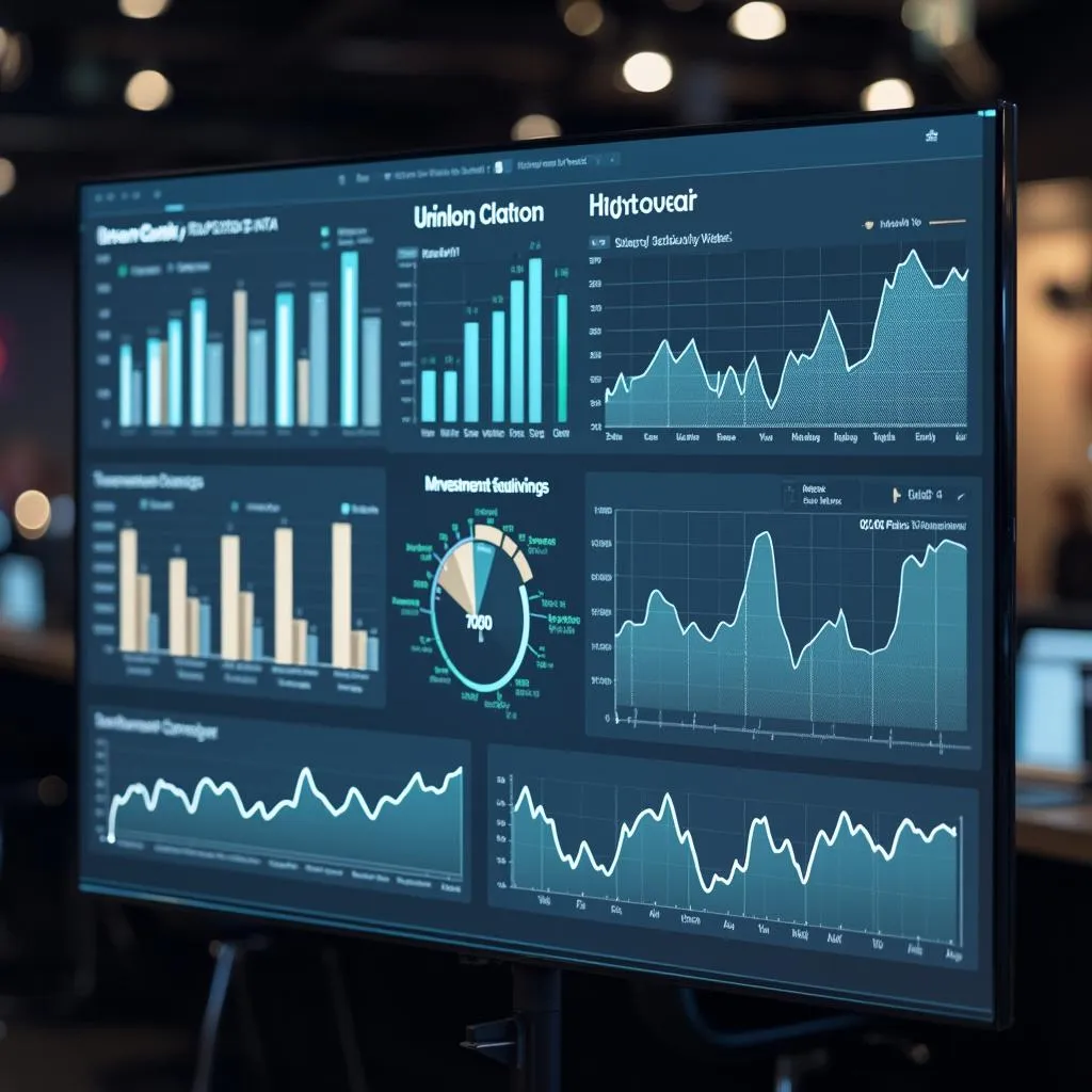 Dashboard de inversiones en pantalla grande
